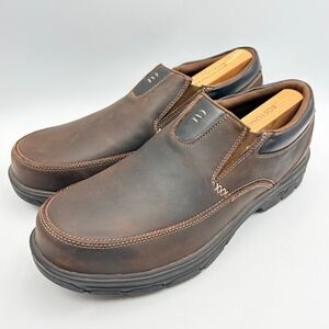 Skechers Mens 12 EW Segment The Search Slip On Loafer Desert Brown Leather Shoes